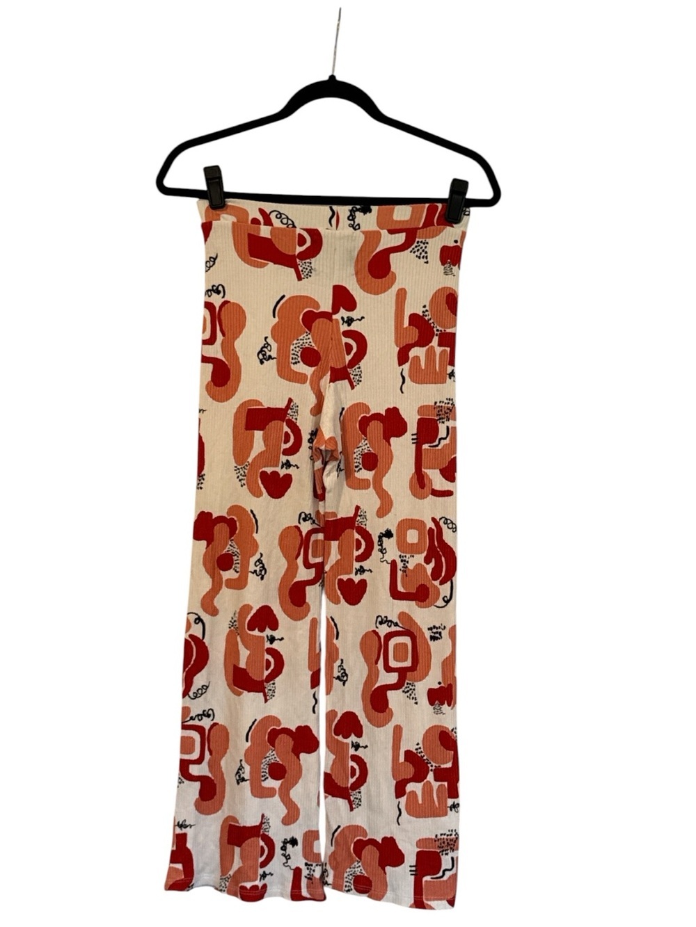 Desigual x Miranda Makaroff Abstract Ribbed Wide Leg Pants White Multi Sz S - Picture 5 of 14